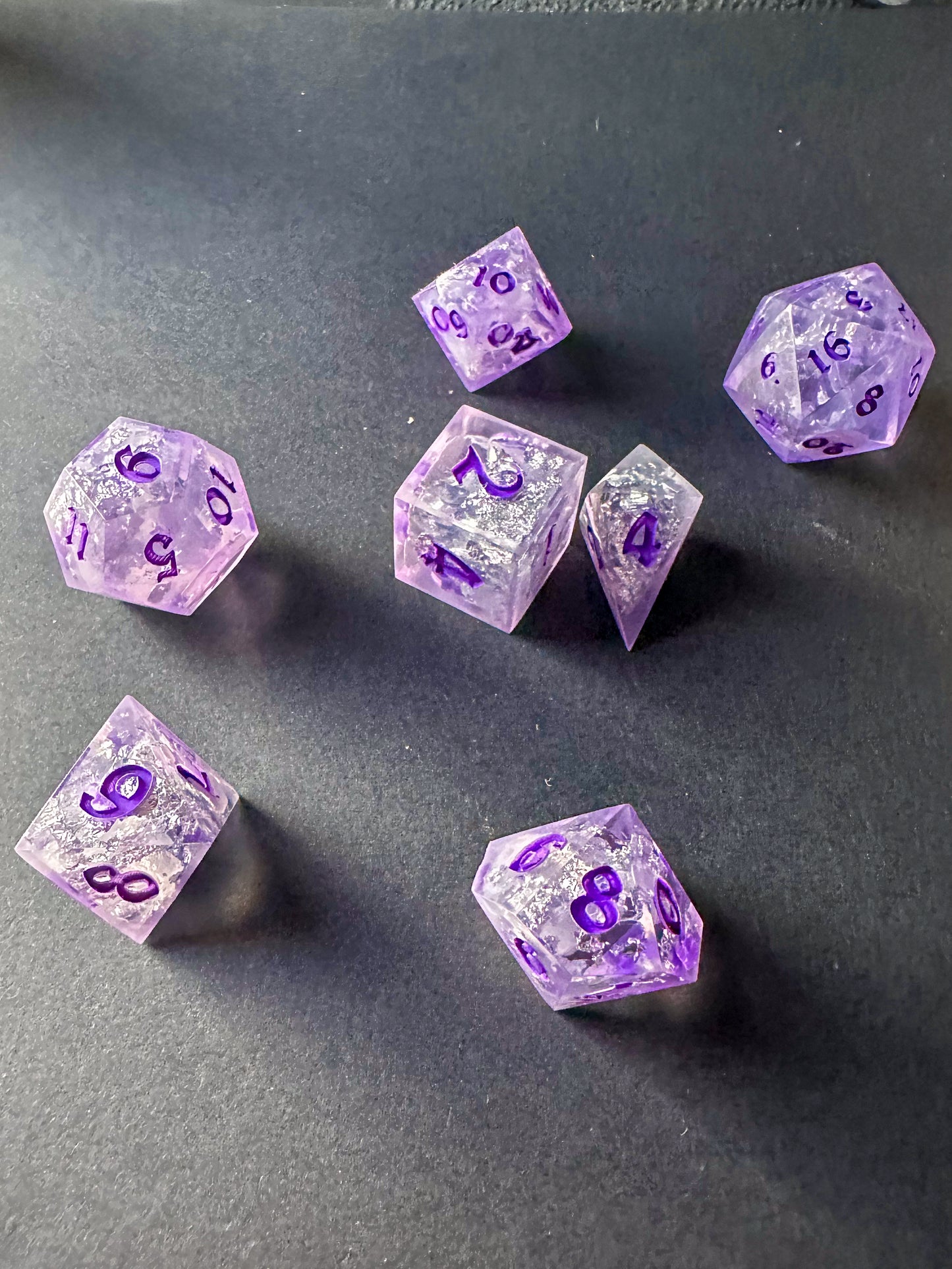 Enchanted Lavender &  Frost Handmade Dice Set